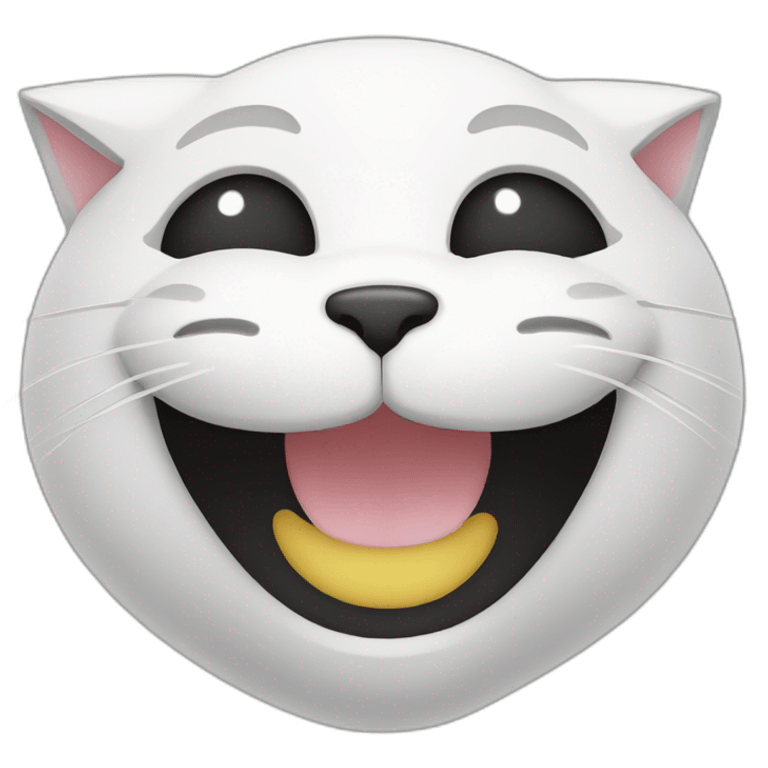 white black cat smile emoji