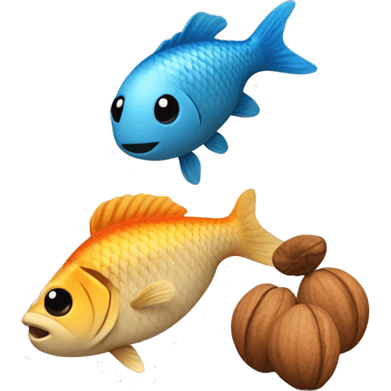 create emoji combining a nut and a fish emoji