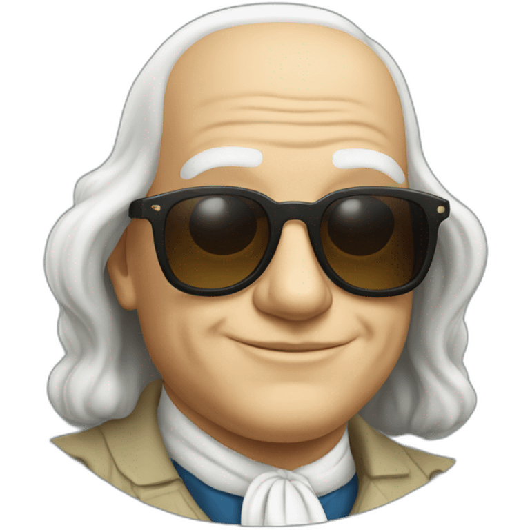 pale benjamin franklin wearing sunglasses emoji