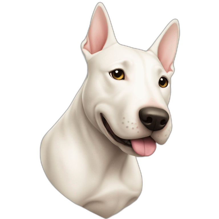 staff bull terrier blanc creme coucher sur un coeur emoji