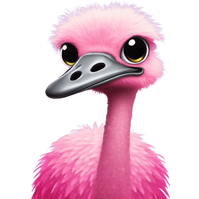 Pink ombre full body ostrich with glitter emoji