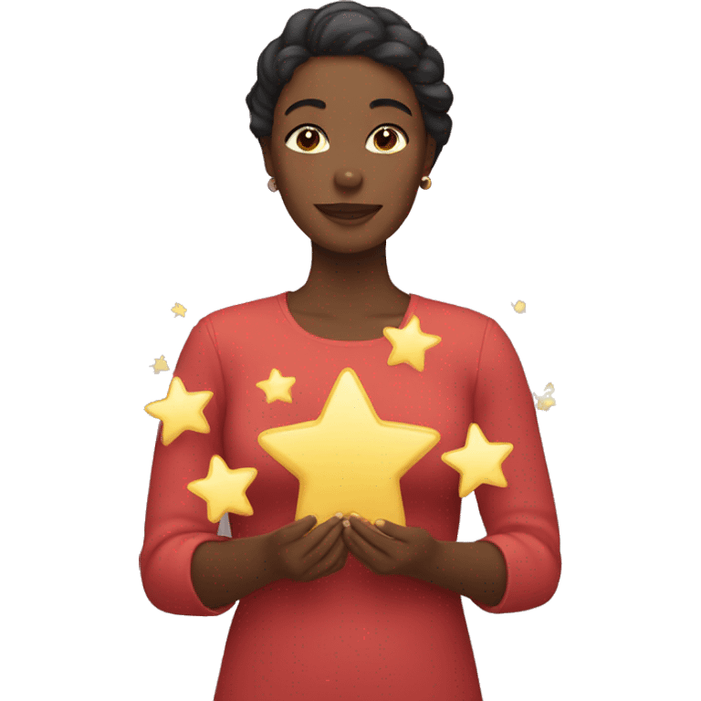 woman holding stars in her hands emoji