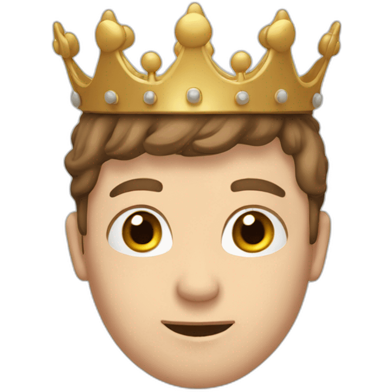 wawy brown hair white boy with a crown emoji