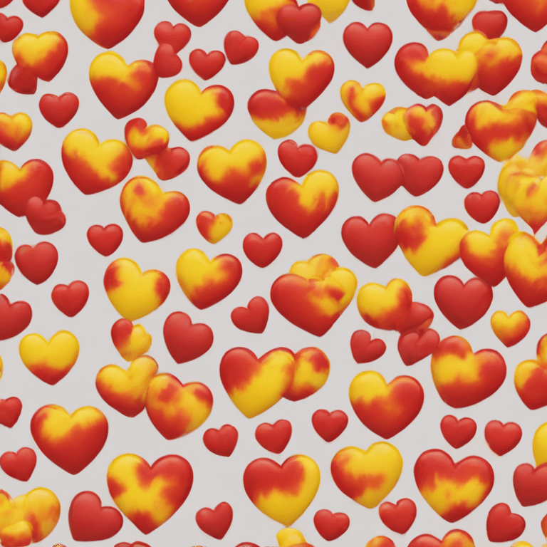 Red and yellow tie die heart emoji