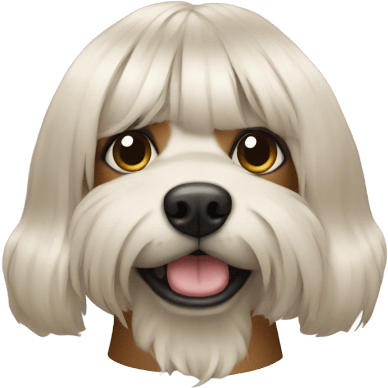 Dog wearing a wig emoji