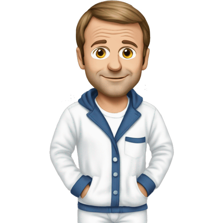 Emmanuel Macron en pyjama emoji