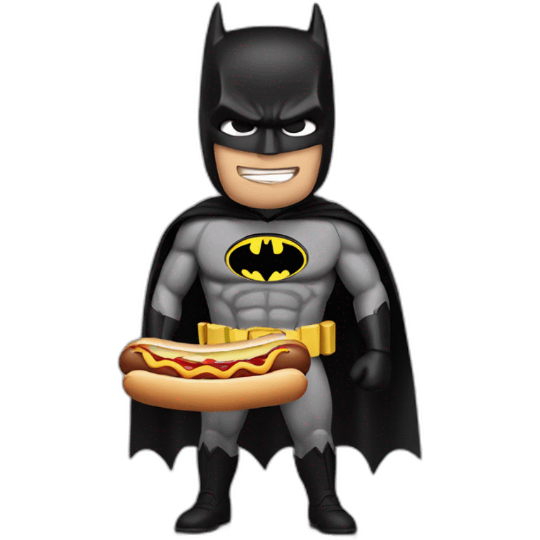 Batman with hot dog emoji