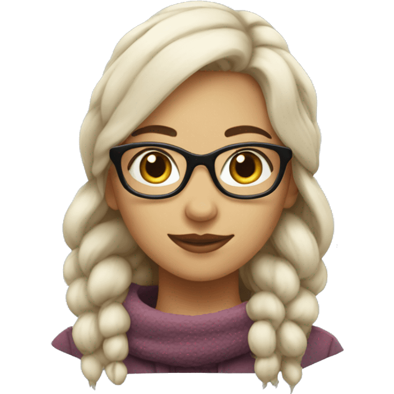 Geek-like winter girl emoji