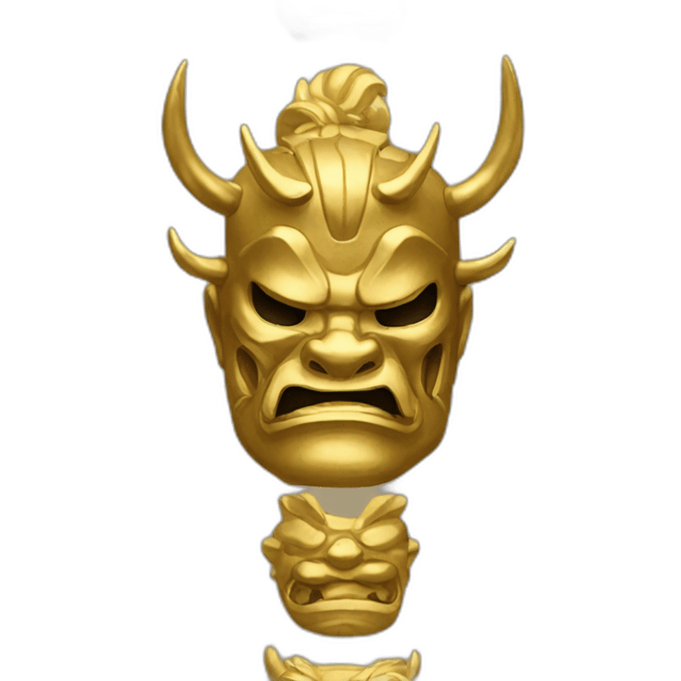 gold japanese oni mask like emoji