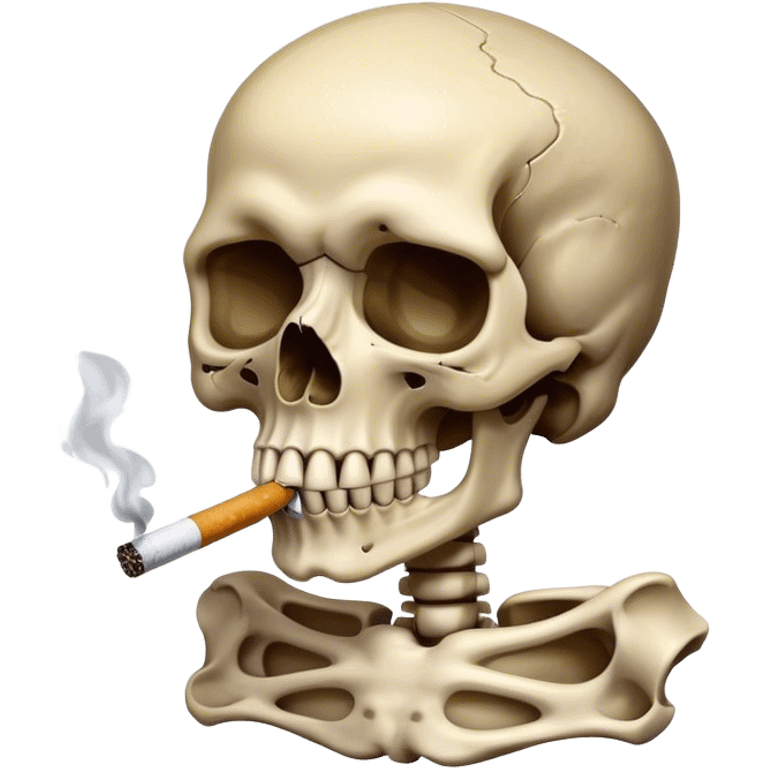 Tete de mort avec cigarette  emoji