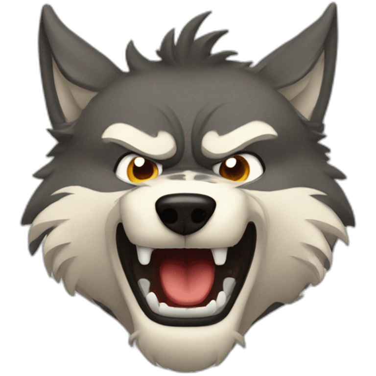 Angry wolf full bosy emoji