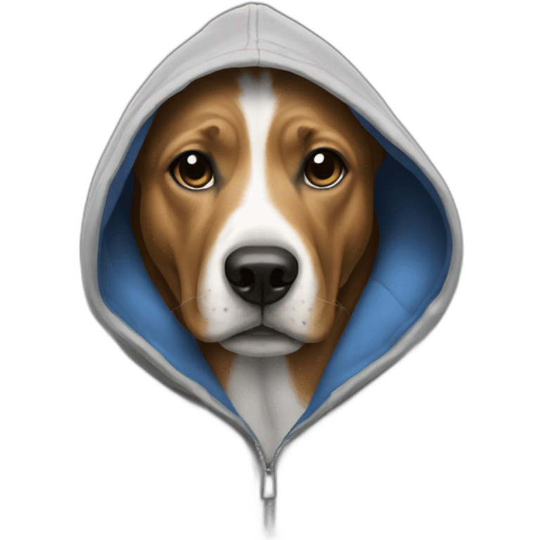 Dog wearing hoodie emoji