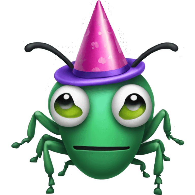 bug wearing a party hat emoji