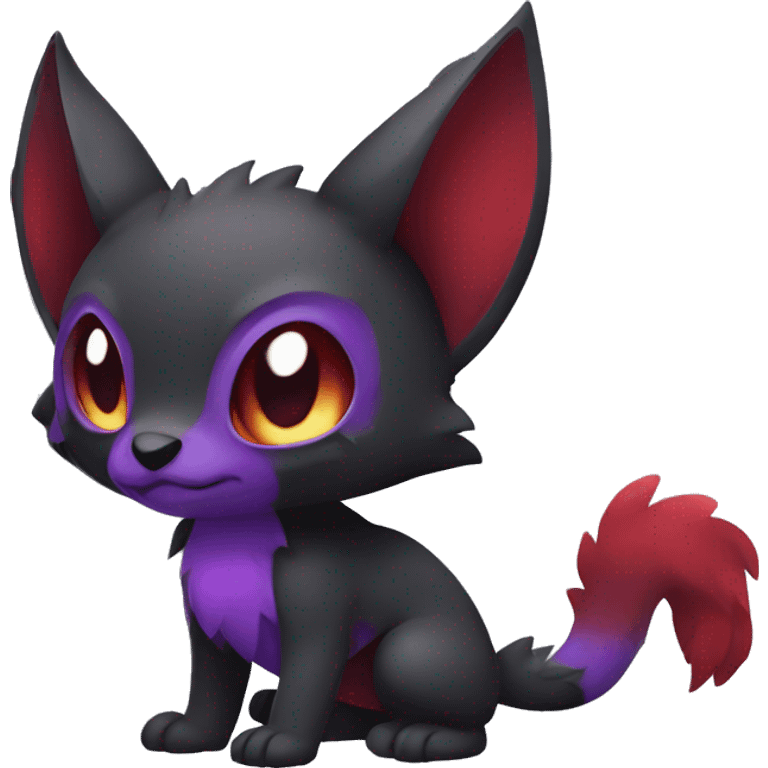 Cute cool dark black red purple animal hybrid Fakemon full body emoji