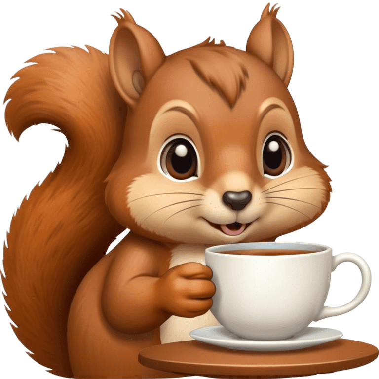 Squirrel reading drinking tea  emoji