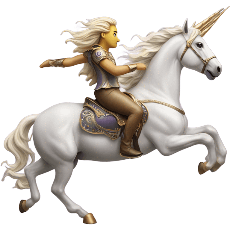 Unicorn riding a horse emoji