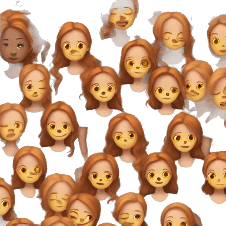 Newborn with brown hair being held by orange hair mom emoji