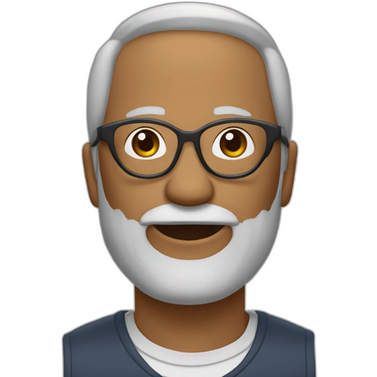 Persona de 60 años cara larga con lentes poco pelo emoji