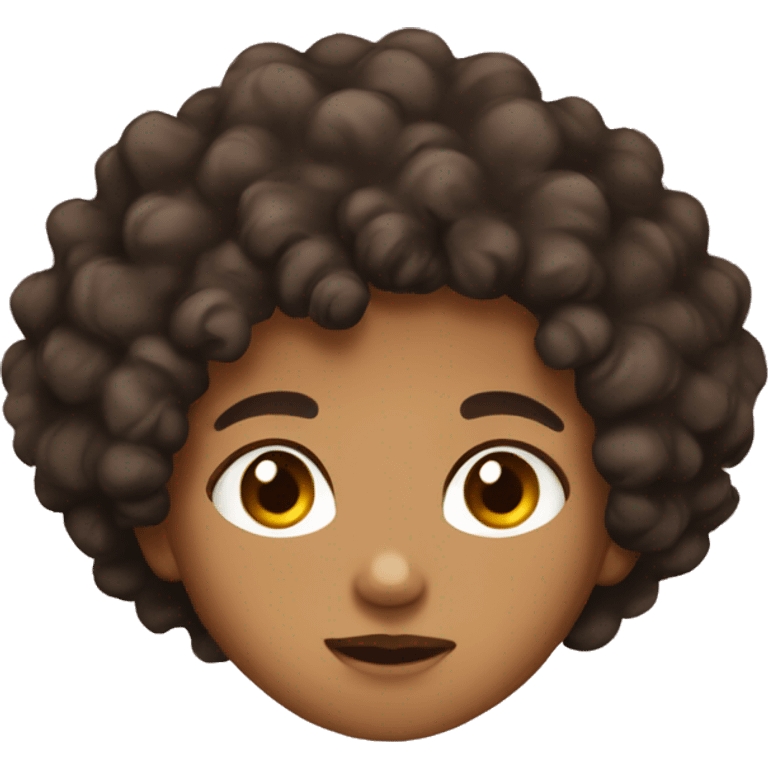 blasian with brown eyes and curly hair nd emoji