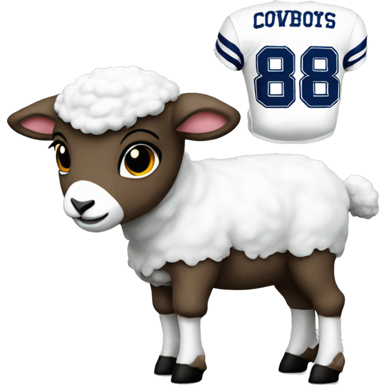 lamb with cowboys 88 football jersey emoji