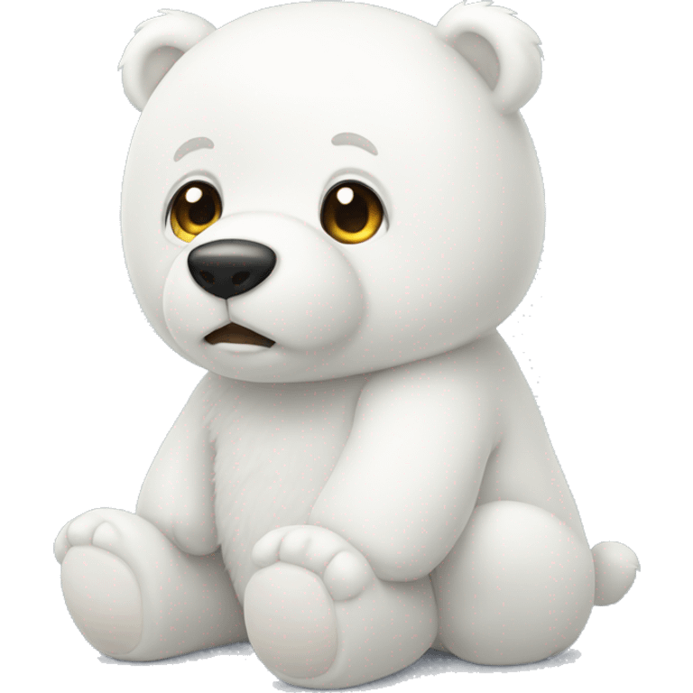 Cute white bear stuffed toy  emoji