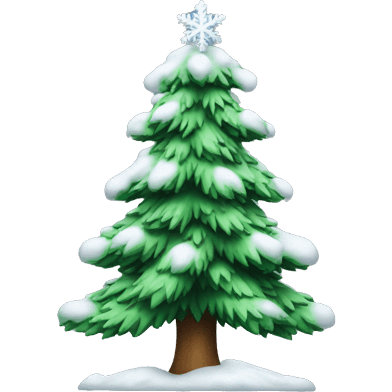 Christmas tree with snow on it emoji