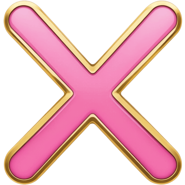 minimalistic pink gold x icon emoji