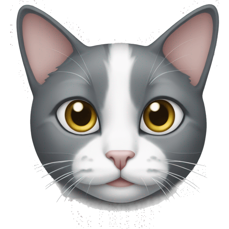 Grey and white tuxedo cat emoji