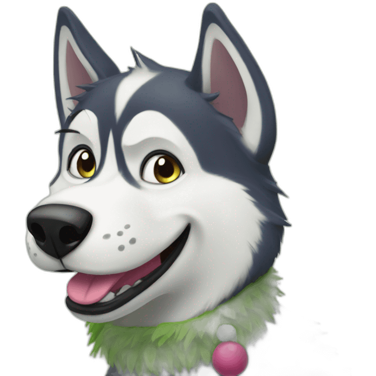 husky dog grinch emoji