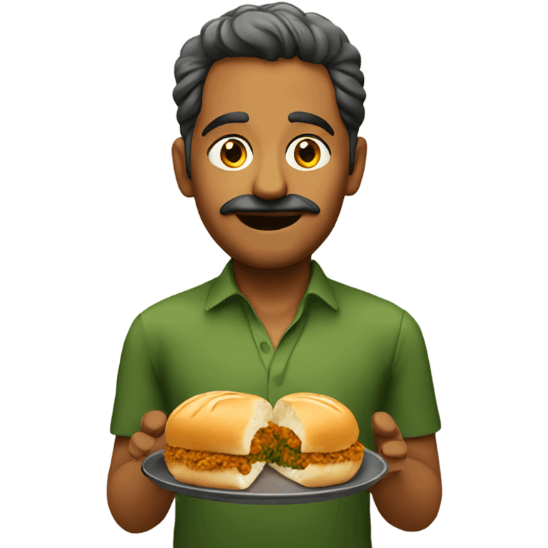 Indian eating vada pav emoji