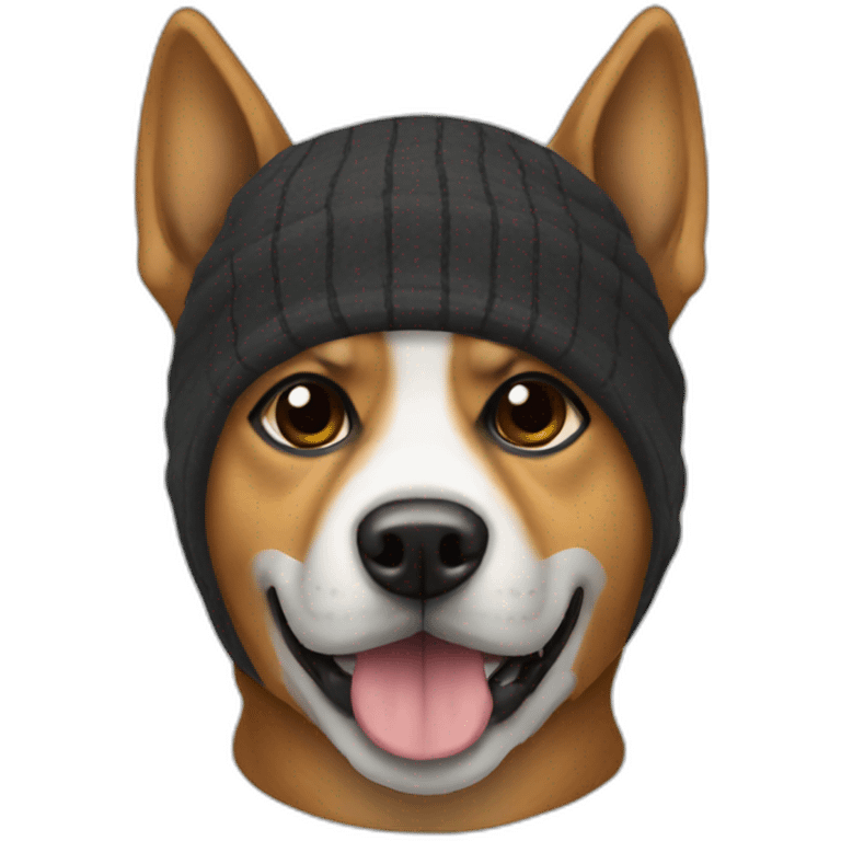 Dog with balaclava emoji