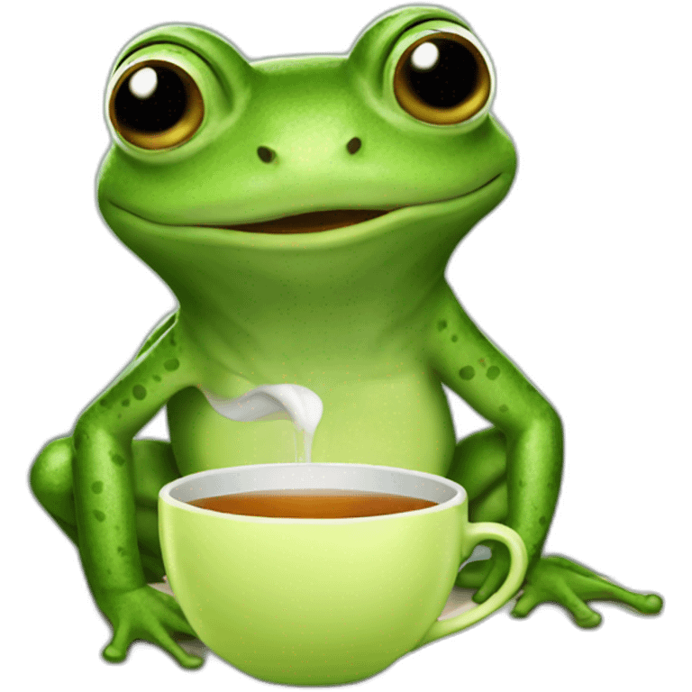 frog drinking tea meme emoji