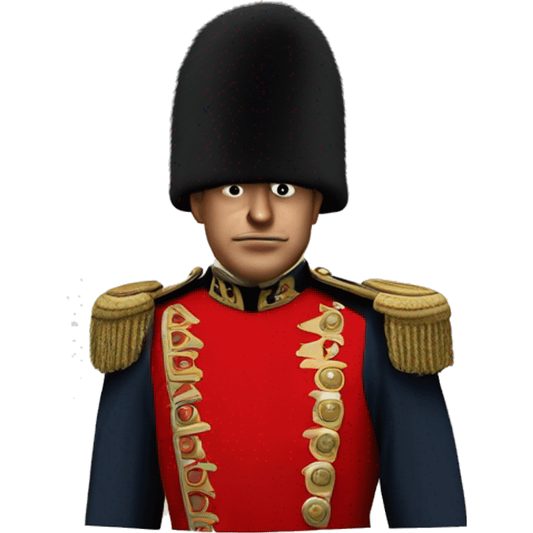 Photorealistic The British red Guardsman with bearskin hat emoji