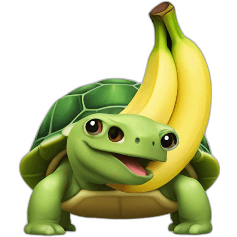 Tortue qui mange une banane emoji