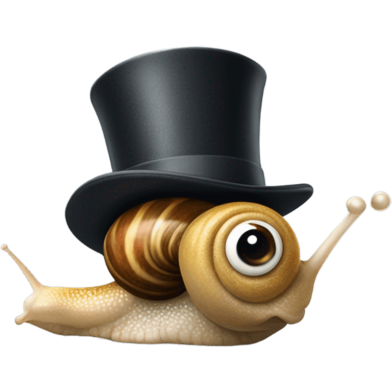 Snail with a top hat and a mustache emoji