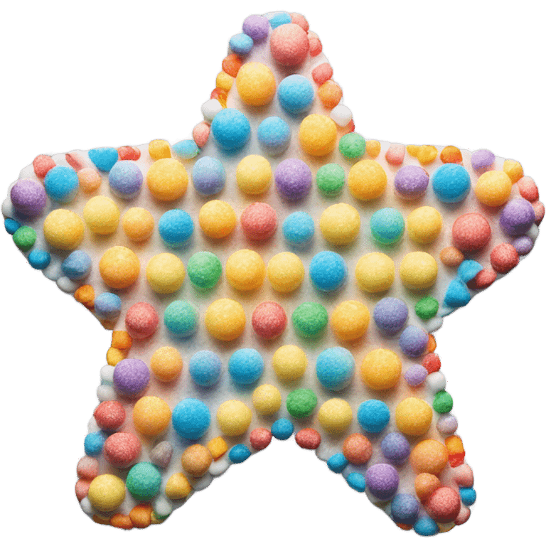 Sparkling rainbow star made of marshmallows emoji