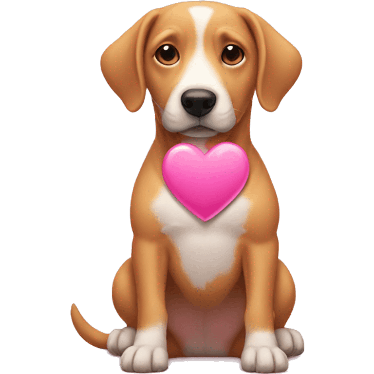 pink heart with dog inside  emoji