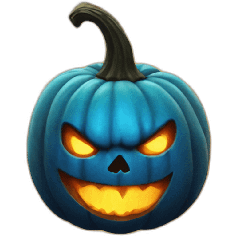 Bluefire Pumpkin head with demon eyes emoji