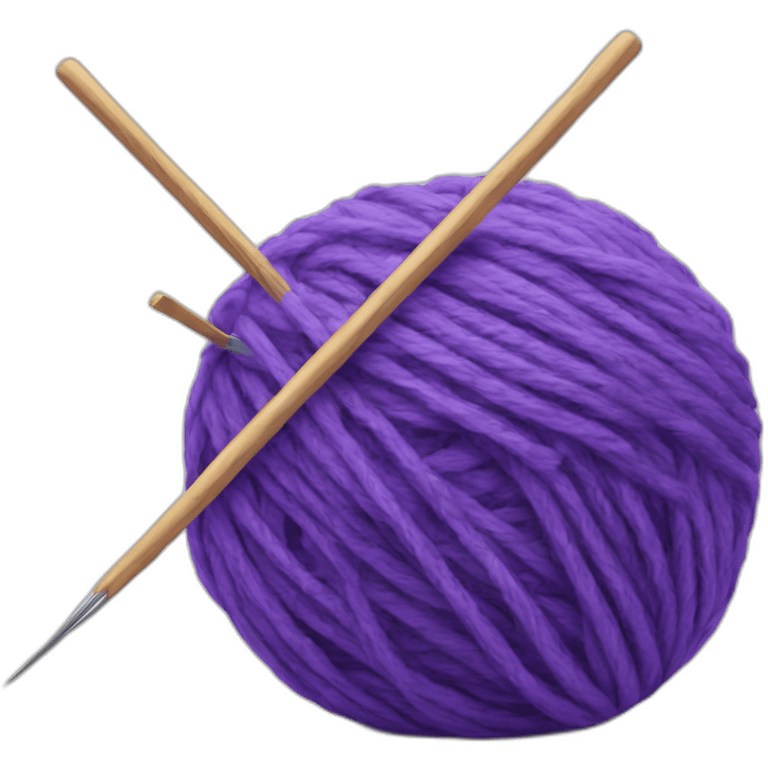 Ball of purple yarn with two needles emoji