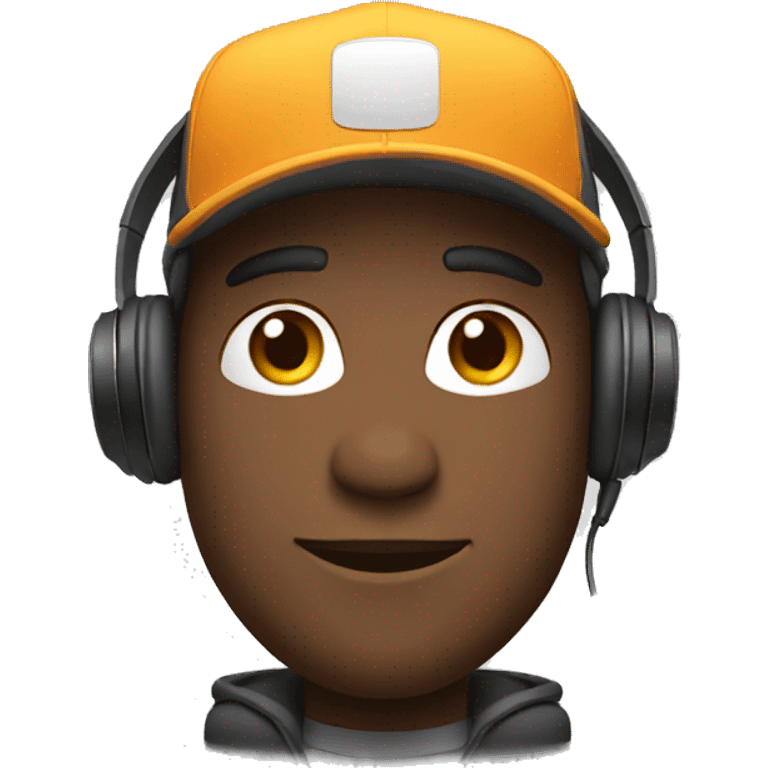 man with cap and headphones emoji