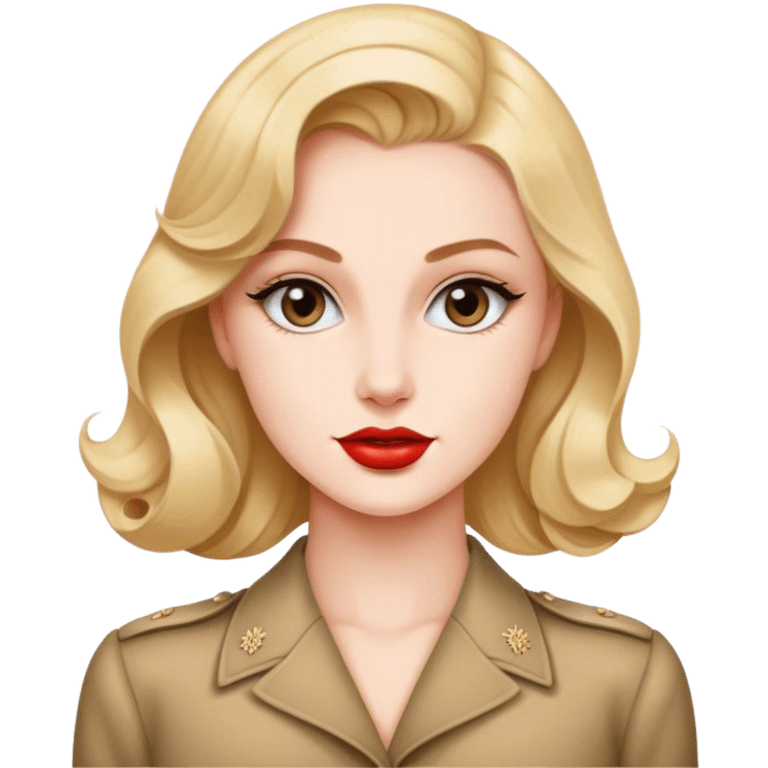 Beautiful woman in 1945’s woman fashion look emoji