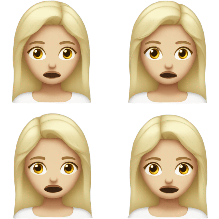 White blond girl crying  emoji