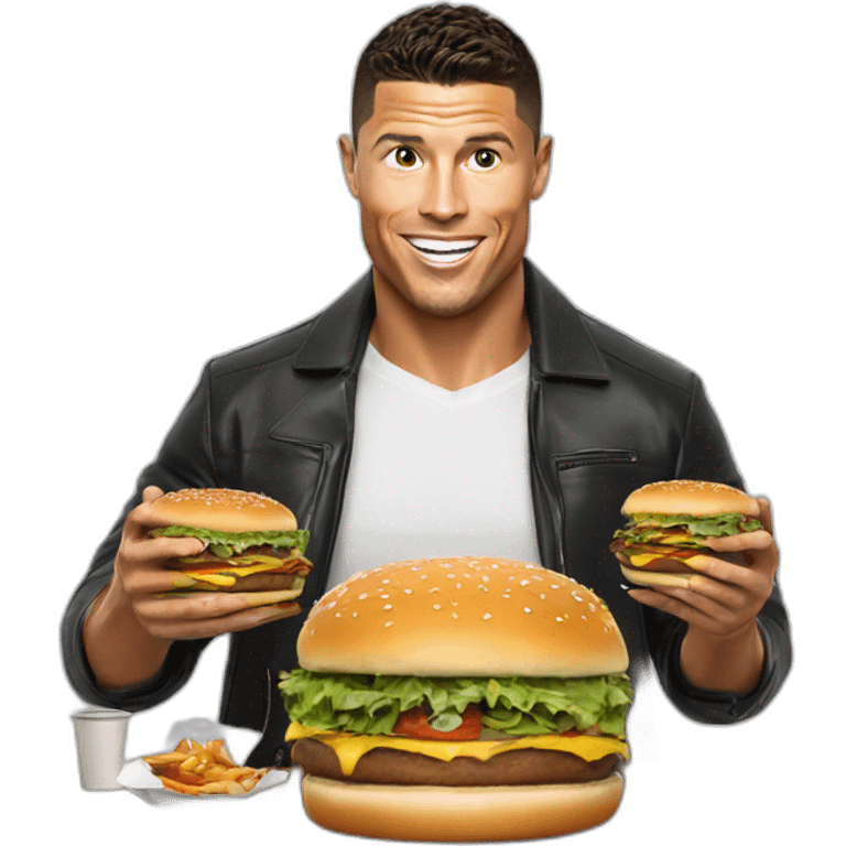 ronaldo qui mange un burger emoji