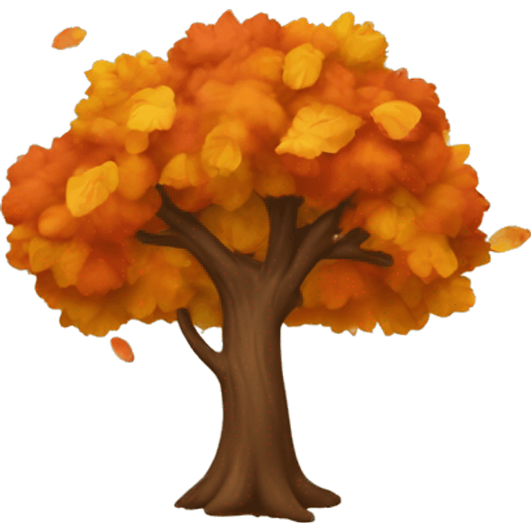 autumn tree with leaves falling  emoji