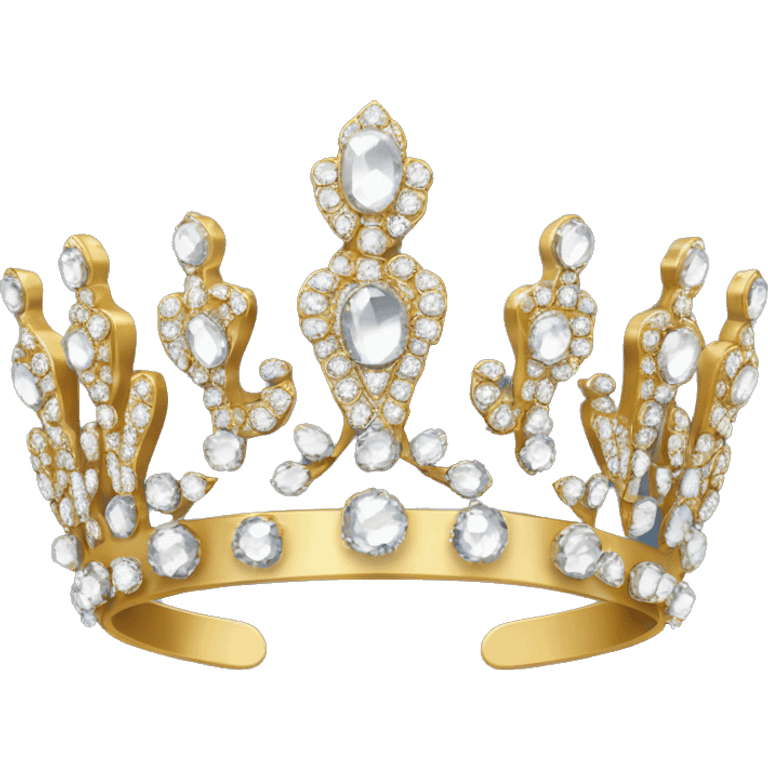 royal dainty jeweled british diamond gold tiara no background emoji