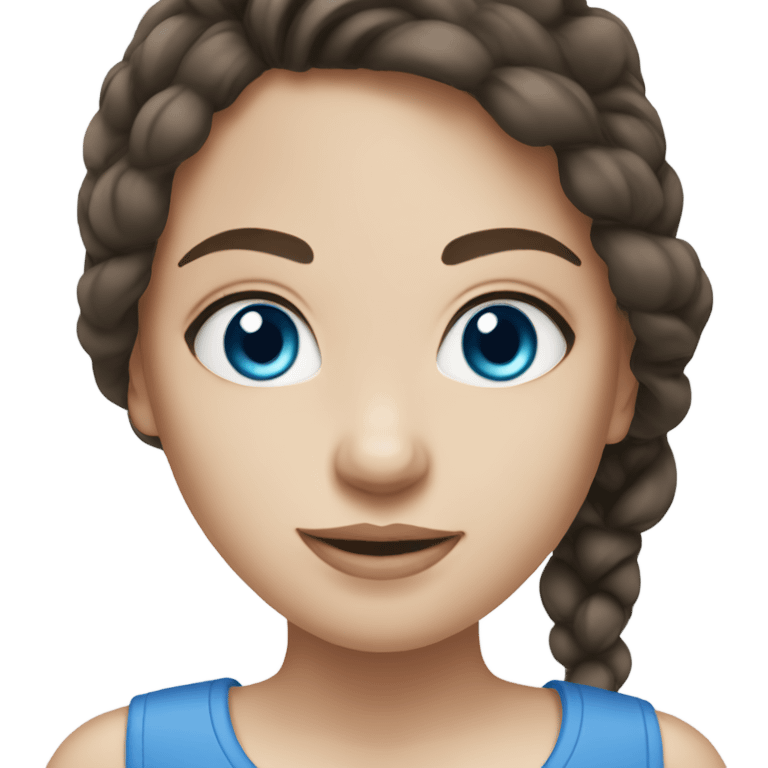 brunette girl with blue eyes anda white skin emoji