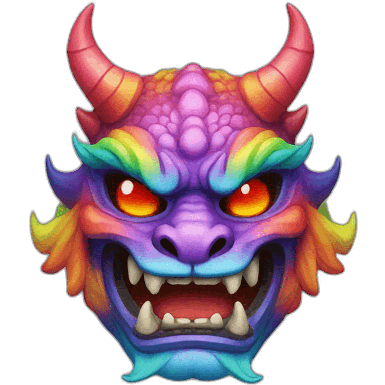 oni rainbow dragon japanese mask emoji