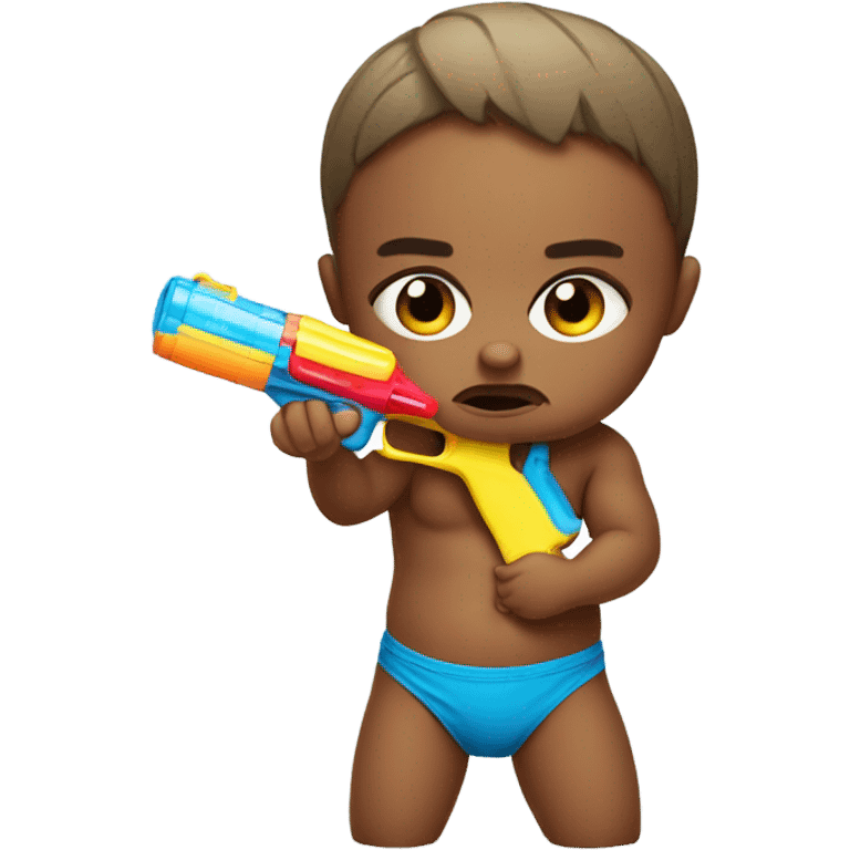 Angry baby water gun emoji