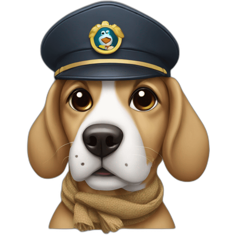 dog pilot with pilot gogles and scarf hat emoji