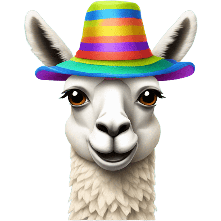 Llama wearing hat emoji